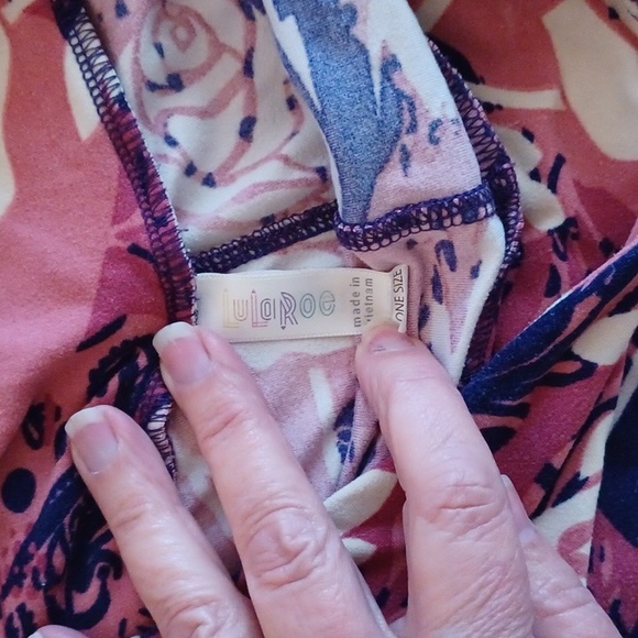 Lularoe leggings one size multi colored black cream - Picture 3 of 5